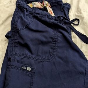 KOI Navy blue scrub pants -Small/ Tall length